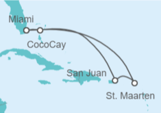 Reiseroute der Kreuzfahrt  Puerto Rico, Sint Maarten - Celebrity Cruises