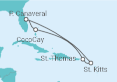 Reiseroute der Kreuzfahrt  Amerikanische Jungferninseln - Royal Caribbean