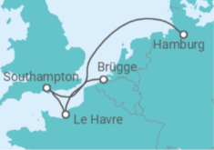Reiseroute der Kreuzfahrt  Frankreich, Vereinigtes Königreich - MSC Cruises