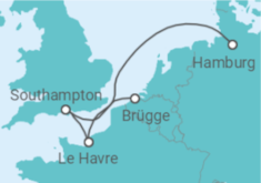 Reiseroute der Kreuzfahrt  Frankreich, Vereinigtes Königreich - MSC Cruises