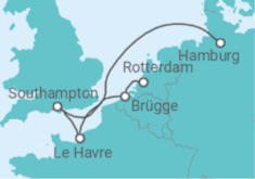 Reiseroute der Kreuzfahrt  Belgien, Frankreich, Vereinigtes Königreich - MSC Cruises