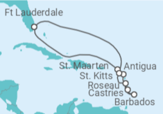 Reiseroute der Kreuzfahrt  Sint Maarten, Antigua Und Barbuda, St. Lucia, Barbados - Celebrity Cruises