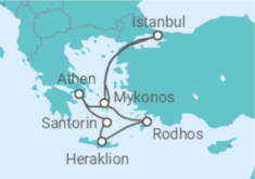 Reiseroute der Kreuzfahrt  Griechenland Alles Inklusive - Costa Kreuzfahrten