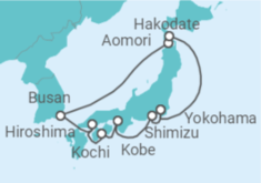 Reiseroute der Kreuzfahrt  Japan & Südkorea mit Yokohama - Celebrity Cruises