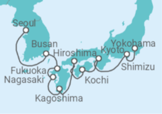 Reiseroute der Kreuzfahrt  Von Yokohama (Japan) nach Incheon (Seoul, Südkorea) - Celebrity Cruises