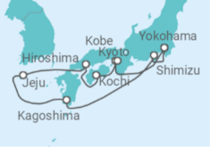 Reiseroute der Kreuzfahrt  Japan und Südkorea mit Yokohama (Tokio) - Celebrity Cruises