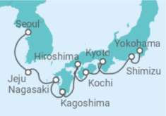 Reiseroute der Kreuzfahrt  Südkorea, Japan - Celebrity Cruises
