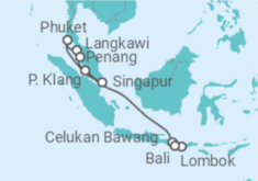 Reiseroute der Kreuzfahrt  Thailand, Malaysia - Celebrity Cruises