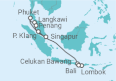 Reiseroute der Kreuzfahrt  Von Singapur nach Benoa (Bali), Indonesia - Celebrity Cruises