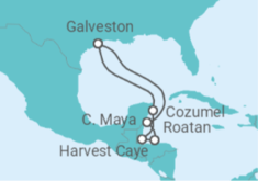 Reiseroute der Kreuzfahrt  Mexiko, Honduras - NCL Norwegian Cruise Line