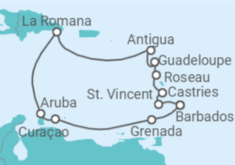 Reiseroute der Kreuzfahrt  Karibische Inseln ab Barbados - AIDA