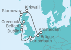 Reiseroute der Kreuzfahrt  Portsmouth to Ireland, Scotland & More - Virgin Voyages