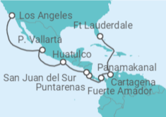 Reiseroute der Kreuzfahrt  Panama Canal - Ocean to Ocean  Holiday - Princess Cruises