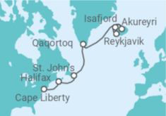 Reiseroute der Kreuzfahrt  Kanada, Island - Celebrity Cruises