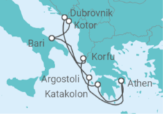 Reiseroute der Kreuzfahrt  Ionisches Meer & Athen im Frühling - Celestyal Cruises