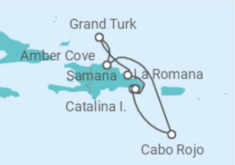 Reiseroute der Kreuzfahrt  Dominikanische Republik, Bahamas - Costa Kreuzfahrten