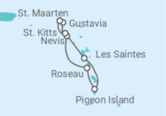 Reiseroute der Kreuzfahrt  Guadeloupe - WindStar Cruises