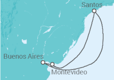 Reiseroute der Kreuzfahrt  Argentinien, Brasilien, Uruguay - Costa Kreuzfahrten