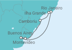 Reiseroute der Kreuzfahrt  Argentinien, Brasilien Alles Inklusive - Costa Kreuzfahrten