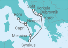 Reiseroute der Kreuzfahrt  Dolce Vita trifft auf malerische Adria - Hapag-Lloyd Cruises