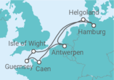 Reiseroute der Kreuzfahrt  Kurzreise Westeuropa - Fünf Länder, Hunderte Impressionen - Hapag-Lloyd Cruises