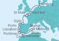 Reiseroute der Kreuzfahrt  Kultur und Kulinarik an sonnigen Küsten - Hapag-Lloyd Cruises