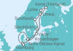 Reiseroute der Kreuzfahrt  Weihnachtsabenteuer Lappland – God Jul: von Erlebnissen reich beschenkt - Hapag-Lloyd Cruises