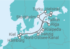 Reiseroute der Kreuzfahrt  Städtehopping entlang der Ostsee - Hapag-Lloyd Cruises