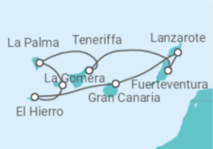 Reiseroute der Kreuzfahrt  Vulkanische Landschaften und bunte Unterwasserwelten - Hapag-Lloyd Cruises