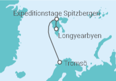 Reiseroute der Kreuzfahrt  Expedition Spitzbergen-Umrundung via Kvitøya - Eine abgelegene Schönheit - Hapag-Lloyd Cruises