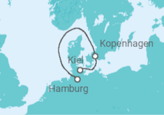 Reiseroute der Kreuzfahrt  Trends und Kultur entlang der Ostsee - Hapag-Lloyd Cruises