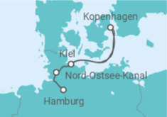 Reiseroute der Kreuzfahrt  Trends und Kultur entlang der Ostsee - Hapag-Lloyd Cruises