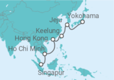 Reiseroute der Kreuzfahrt  Vietnam, China, Taiwan, Südkorea, Japan - Royal Caribbean