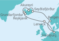 Reiseroute der Kreuzfahrt  Vereinigtes Königreich, Island, Norwegen Alles Inklusive - Costa Kreuzfahrten