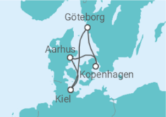 Reiseroute der Kreuzfahrt  Kurzreise nach Schweden & Dänemark - AIDA