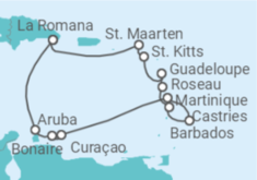 Reiseroute der Kreuzfahrt  Karibische Inseln ab Dominikanische Republik - AIDA