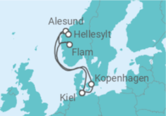 Reiseroute der Kreuzfahrt  Dänemark, Norwegen - MSC Cruises