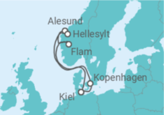 Reiseroute der Kreuzfahrt  Norwegen, Deutschland - MSC Cruises