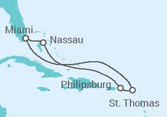 Reiseroute der Kreuzfahrt  Sint Maarten, Amerikanische Jungferninseln, Bahamas - Royal Caribbean
