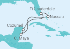 Reiseroute der Kreuzfahrt  Bahamas, Mexiko - Royal Caribbean