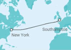 Reiseroute der Kreuzfahrt  USA - Cunard