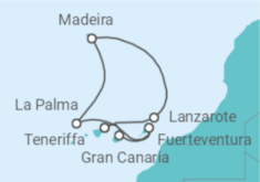 Reiseroute der Kreuzfahrt  Kanaren - MSC Cruises