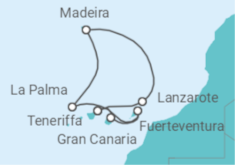 Reiseroute der Kreuzfahrt  Kanaren - MSC Cruises