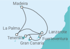 Reiseroute der Kreuzfahrt  Kanarische Inseln All Inclusive an Bord & Madeira  - MSC Cruises