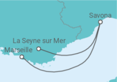 Reiseroute der Kreuzfahrt  Italien - Costa Kreuzfahrten