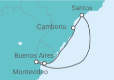 Reiseroute der Kreuzfahrt  Uruguay, Argentinien - MSC Cruises