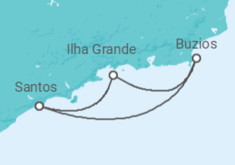 Reiseroute der Kreuzfahrt  Brasilien - MSC Cruises