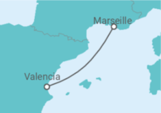 Reiseroute der Kreuzfahrt  Frankreich - MSC Cruises