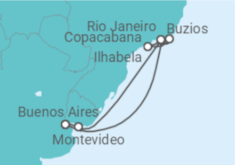 Reiseroute der Kreuzfahrt  Brasilien, Argentinien - MSC Cruises