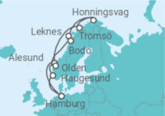Reiseroute der Kreuzfahrt  Norwegen - Costa Kreuzfahrten